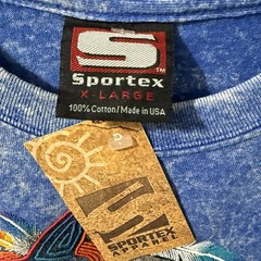 Vintage Sportex Men Blue Mineral Wash Southwest Horse Graphic T Shirt XL