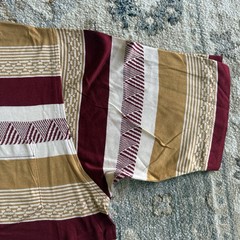 Vintage Pierre Cardin Paris Striped Polo Shirt XL Red Gold Geometric 80s Cotton