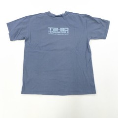Rare VTG UNIVERSAL STUDIOS HOLLYWOOD Terminator 2 3D T Shirt 90s 2000s Blue SZ L