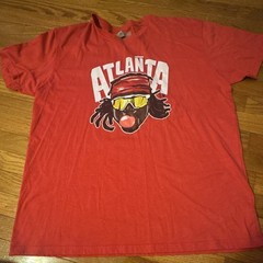breakingT ATLANTA MLB Baseball Player Graphic Print Red Men’s T-Shirt XL