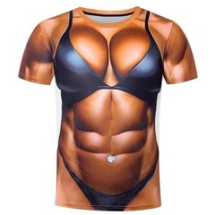 Men’s Funny 3D Printed T-Shirt Women’s Body T-Shirt Polyester Breathable Tees