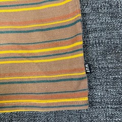 HUF Striped Knit T-Shirt Brown and Yellow Multi Stripe
