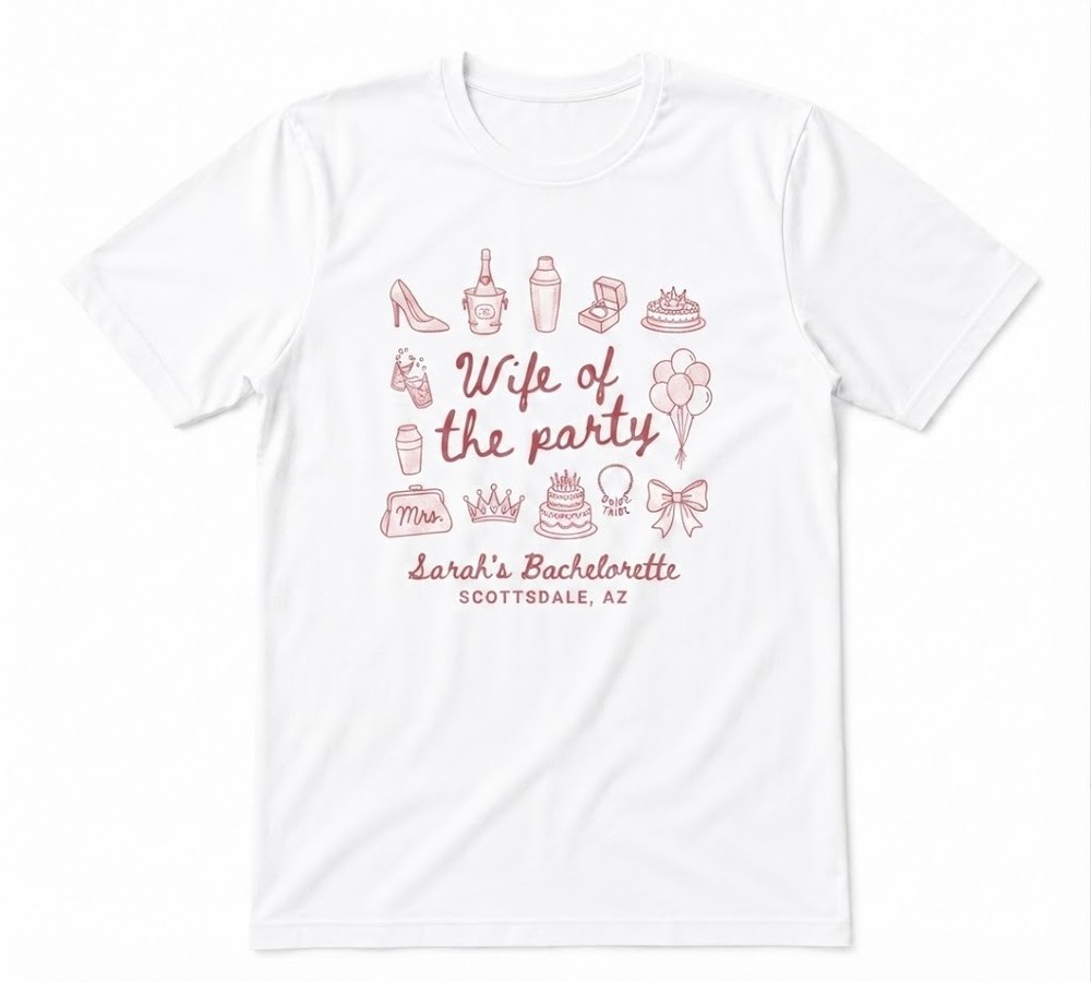 Wife Of The Party Bachelorette Party White T-shirt