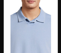 Men’s No Boundaries Oversize French Terry Polo Shirt XSMALL Chambray NEW