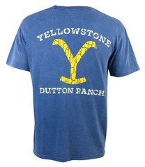 Authentic YELLOWSTONE Mineral Wash Logo Blue T-Shirt S NEW