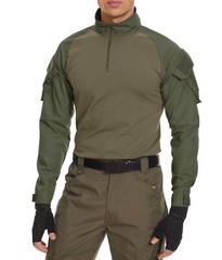 Men’s Army Military Shirts Tactical Combat 1/4 Zip Pullover Ripstop Work T-Shirt