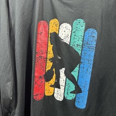 mens L tee shirt A4.com basketball logo black cool performance crew long sleeve
