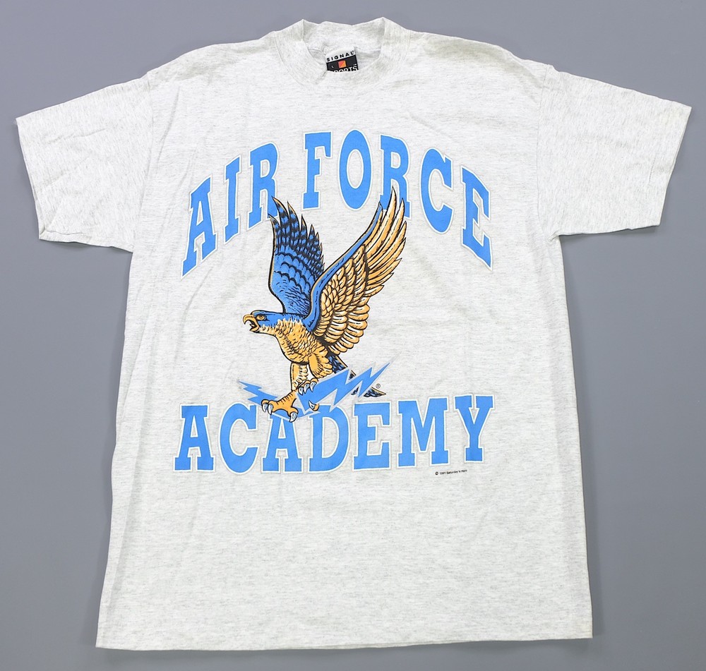 Rare VTG SIGNAL SPORTS United States Airforce Academy 1991 Eagle T Shirt 90s L