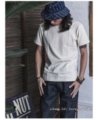 NON STOCK 9oz American Cotton Tubular T-Shirts Mens Loose Tee Shirt Solid Color