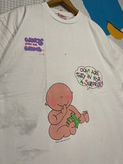 Vintage Words From The Womb Tshirt XL Funny Baby Newborn Fetus Cartoon 1991