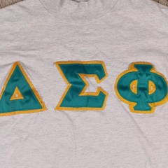 Vintage Delta Sigma College Frat Mockneck Single Stitch Shirt Long Sleeve