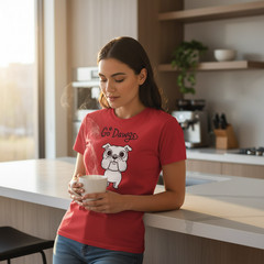 Go Dawgs Bulldog T-Shirt – Cute Dog Graphic Red Tee – UGA Football Game Day