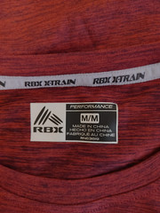 RBX X-Train T-Shirt NEW Crew Neck Short Slv Straight Hem Wine Size M #16099
