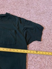 Vintage Dark Green Selvedge Pocket Blank T Shirt Single Stitch XXL FITS SMALLER