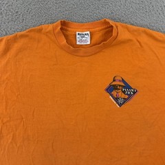 Vintage Panama Jack Shirt Mens XL Orange Short Sleeve Graphic Outdoor 90s USA