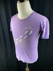 70s Vtg Paper Thin Colorado Tourist T-Shirt Tee Distressed Pikes Peak AOP Purple
