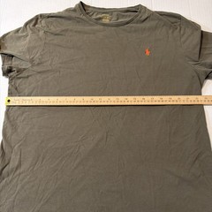 Polo Ralph Lauren Shirt Men XL Olive Green Orange Pony Crew Neck Short Sleeve