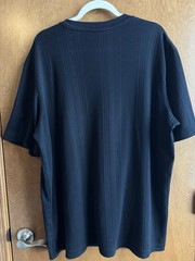 Men’s Shirt Short Sleeve Size XLT Black Textured Stripe Crewneck Tall Claiborne