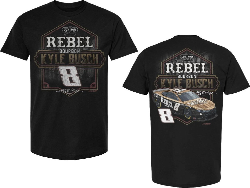 CHECKERED FLAG SPORTS KYLE BUSCH #8 NASCAR REBEL BOURBON CAR TEE SHIRT K2509