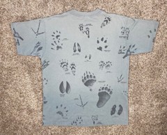 90s Animal Foot Prints Shirt Men Sz Large AOP Queen Helmina Park Double Nature