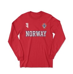 Norway Haaland 9 Inspired Soccer Jersey Style Long Sleeve T-Shirt