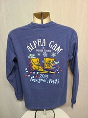 2019 Alpha Gam Winter Formal Towson MD Adult Medium Gray Long Sleeve TShirt