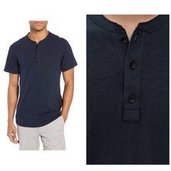 New Rag & Bone $128 Classic Slub Jersey Henley In Navy Size: Small