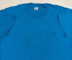 Vintage 1980s BVD Made In USA Single Stitch Blank Basic Pocket T-Shirt, XL NEW