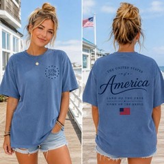 Comfort Colors 1776 Patriotic Graphic Tee, 250th Anniversary Tee, America Front