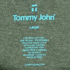 Tommy John Henley Lounge Shirt Men Large Green Pima Cotton Stretch V Split Neck