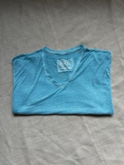 Buckle Burnout Muscle V-Neck T-Shirt Men’s XL Aruba Blue Lightweight Tee Grunge