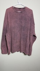 ASOS DESIGN Oversized Acid Wash Long Sleeve Tee Boxy Fit Burgundy 2XL Men’s
