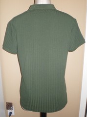 NITAGUT Mens FOREST GREEN Casual Short Sleeve Collared Ribbed Knit POLO Shirt S