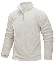Mens Quarter Zip Sweatshirt Long Sleeve Pullover 1/4 Zip Winter Fleece Lined Top