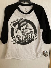 Suavecito Men’s White/Black Baseball Tee – Medium