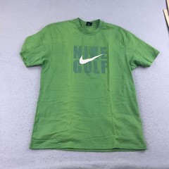 Nike Golf Shirt Mens Medium Green Cotton Crew Neck Short Sleeves Tee