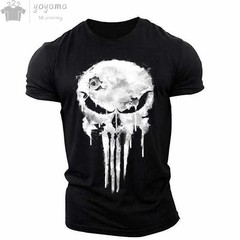 Men’s T Shirt 3d Print Military Patriotic Skull O-neck T Shirt Oversized T-shirt