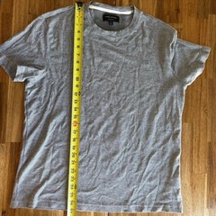 Banana Republic Men’s Dress Crew T Shirt Tee Size Large Gray Striped Minimalist