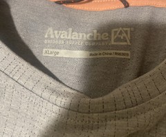 Avalanche Outdoor Supply Axel T-shirt Zipper Chest Pocket Grey Mens Size XL