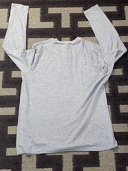 Eddie Bauer Men’s Gray Solid Long Sleeve Henley Button T-Shirt Size L Regular