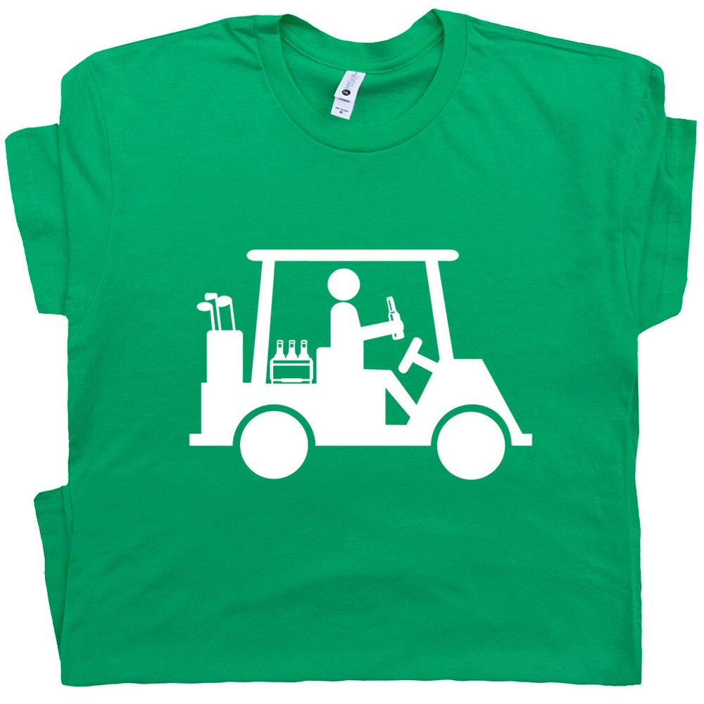 Golf Cart T Shirt Drinking Beer Golfing Golfer Funny Caddyshack Humor Gift Tee