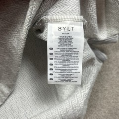 BYLT Mens Brushed Herringbone Box Tee Mid Heather Grey Size Large NEW
