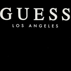 GUESS Los Angeles Men’s Short Sleeve T-Shirt Size LARGE Black w/White Cotton NEW