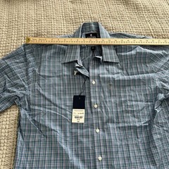 Stafford Travel Easy-Care Broadcloth Short Sleeve Plaid Shirt Size 16.5