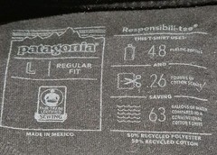 MENS PATAGONIA SHOP STICKER RESPONSIBILI-TEE SIZE LARGE