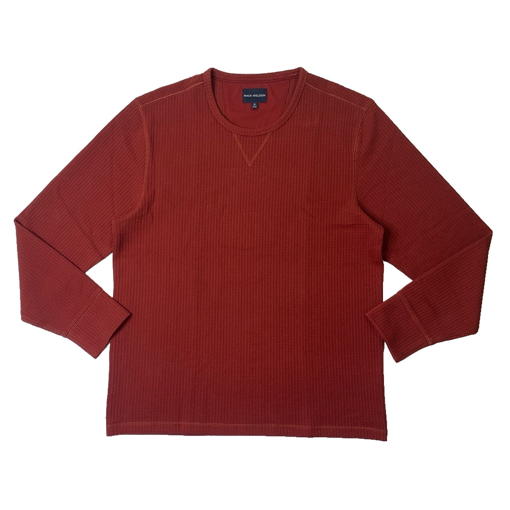 Mack Weldon Shirt Mens Extra Large Ruby Waffle Knit Stretch Cotton Blend Thermal