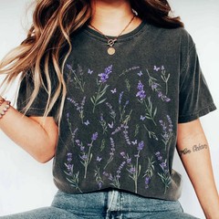 Lavender Plant Butterfly Comfort Tee