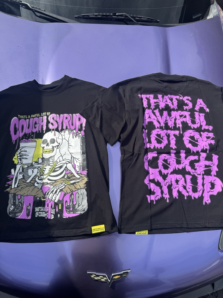 Thats A Awful Lot of Cough Syrup T-Shirt Skeleton Men’s Size Large