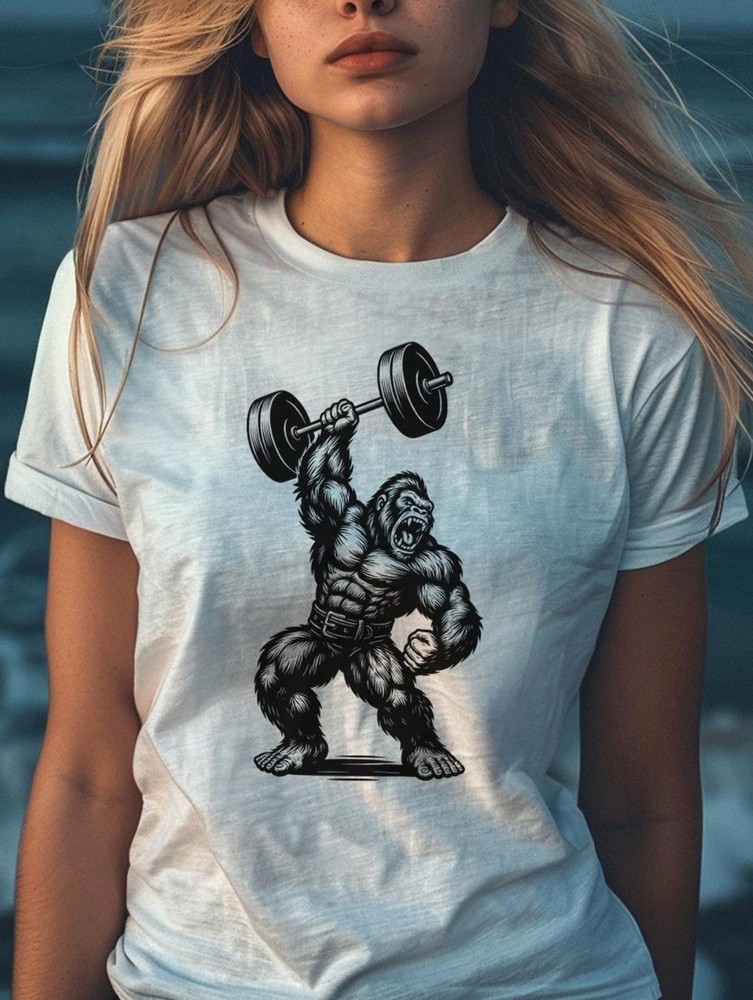 Gorilla Fitness Shirt Gym Workout Weightlifting Bodybuilding MMA Tee