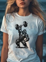 Gorilla Fitness Shirt Gym Workout Weightlifting Bodybuilding MMA Tee